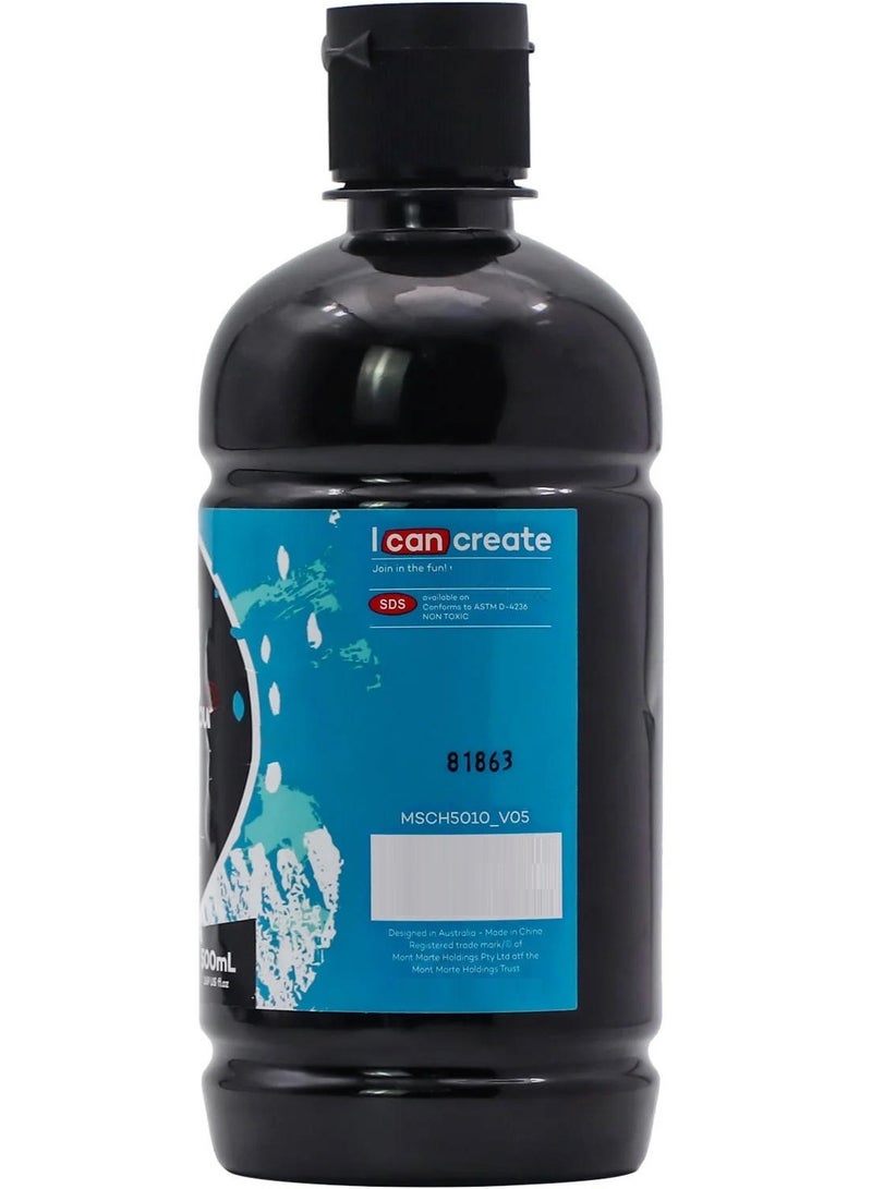 Mont Marte Lamp Black Acrylic Paint 500ml
