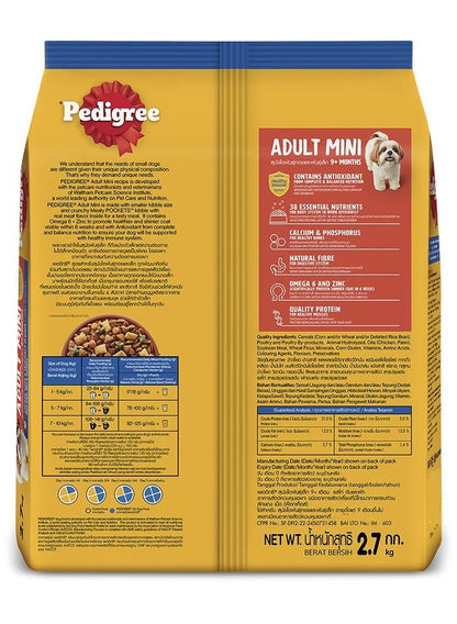 Pedigree Adult Mini Dog Food 2.7 Kg