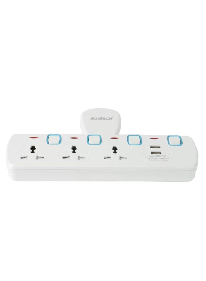 Suntech 3-Way Universal T-Socket with USB