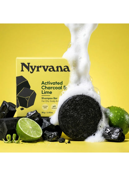 activated charcoal, activated charcoal lime, charcoal lime, charcoal lime shampoo, hair 80g, hair care, lime shampoo, lime shampoo bar, nyrvana, oily scalp, oily scalp hair, plant based, scalp hair, scalp hair 80g, shampoo bar