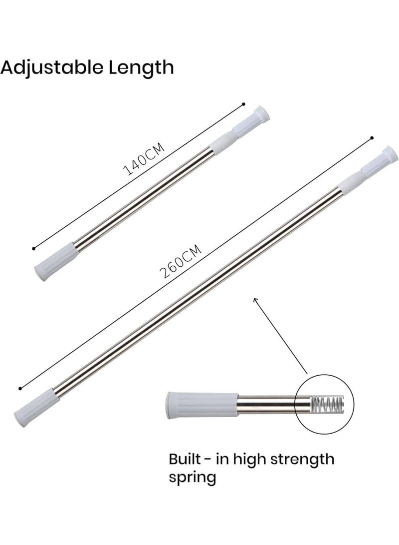 SIROCCO Telescopic Shower Curtain Rod - 140 x 260 CM