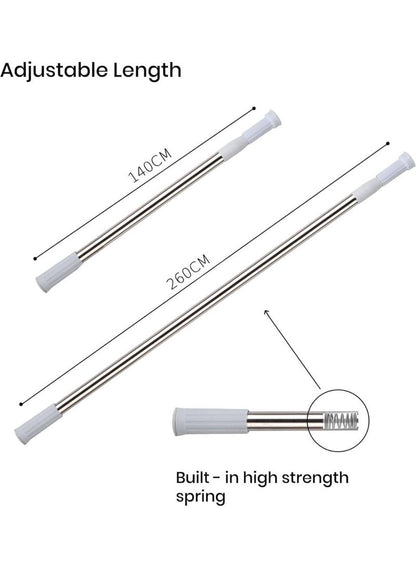 SIROCCO Telescopic Shower Curtain Rod - 140 x 260 CM