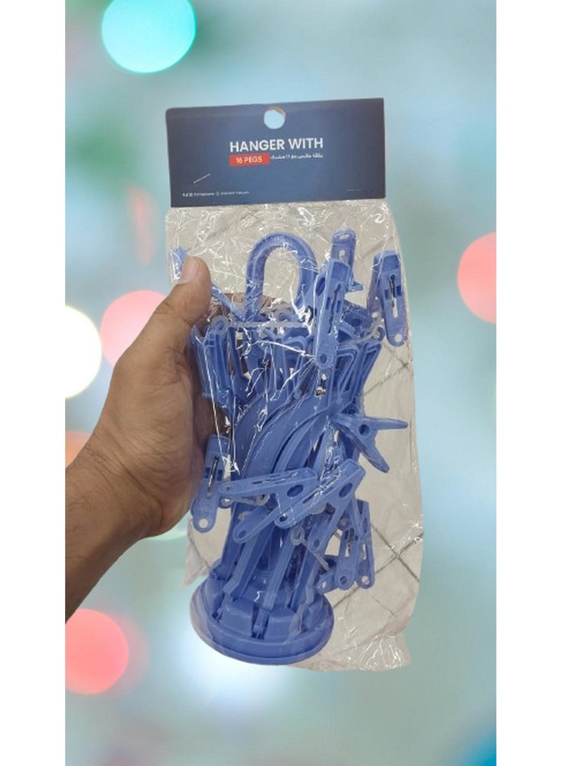 Home Pro Hanger with 16 Pegs - Blue