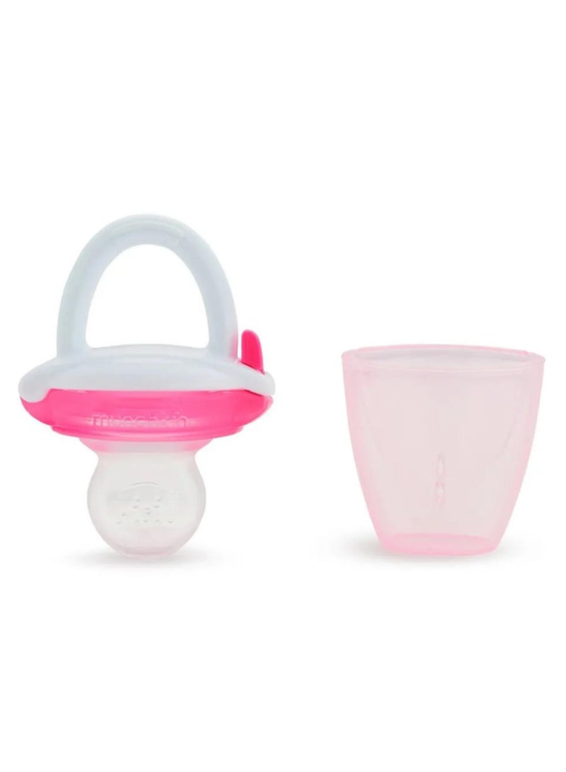 Munchkin Silicone Baby Food Feeder With Cover Pink