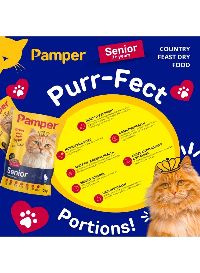 Pamper Senior Dry Cat Food 2Kg
