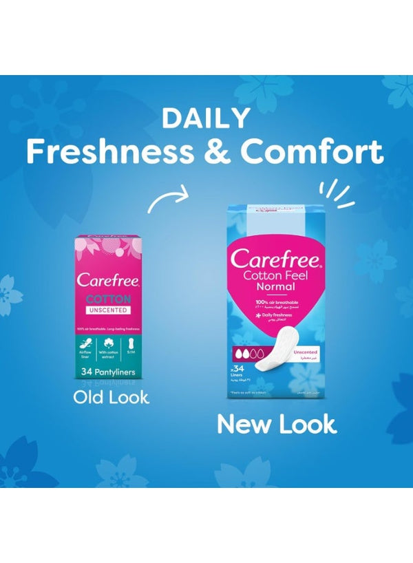 Carefree Daily Panty Liners Cotton Unscented
