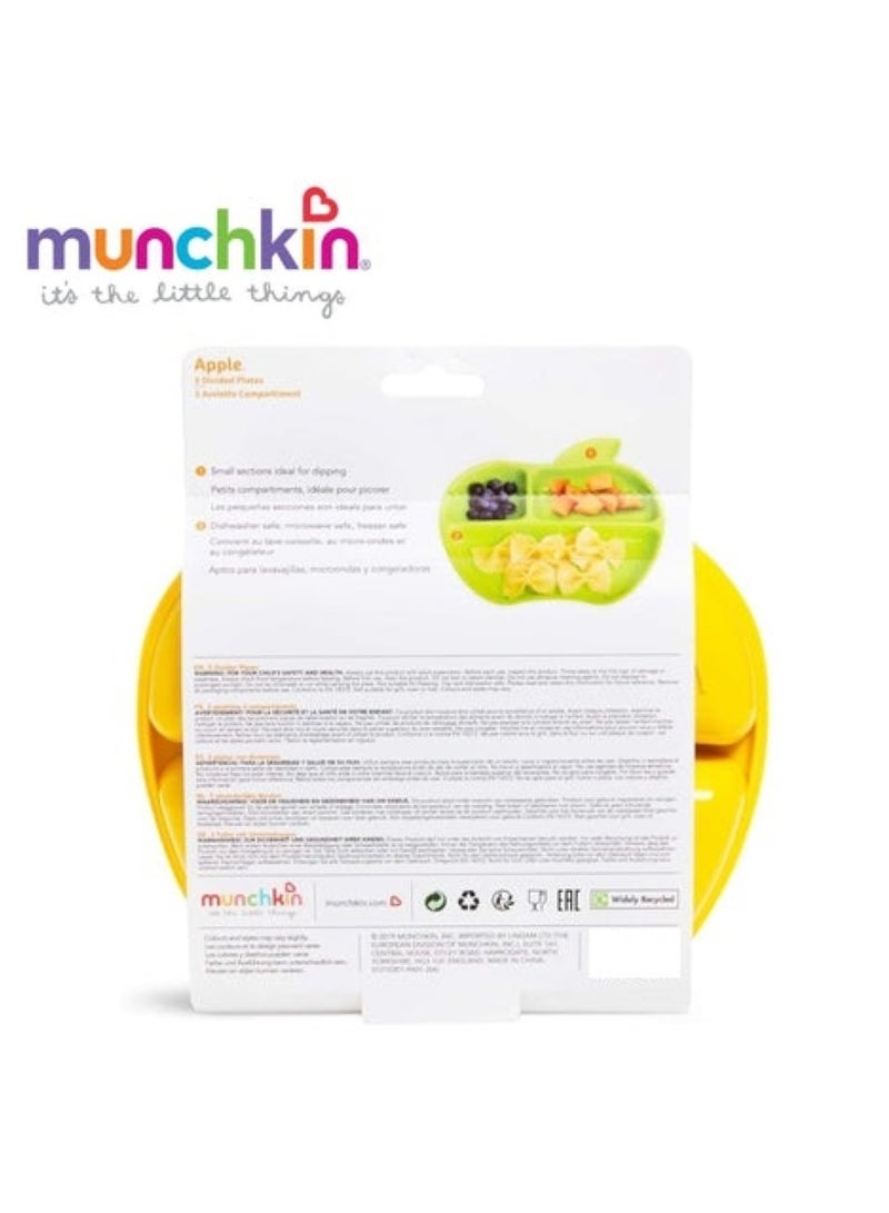 Munchkin Little Apples Divided Plate Pack of 3
