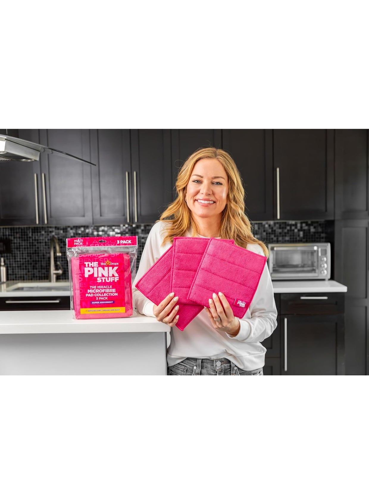 dry test, microfibre pad, microfibre pad collection, miracle microfibre, miracle microfibre pad, pad care, pad collection, pads make, pink stuff, pink stuff miracle, stainless steel, star drops, stuff miracle, stuff miracle microfibre, wipes key