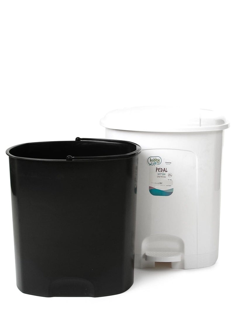 Hobby Life Lotus Pedal Waste Bin White 5.5L