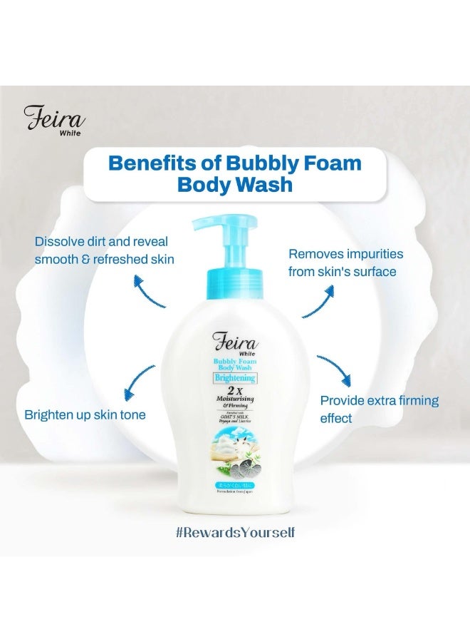Feira White Bubbly Foam Body Wash 800 ML
