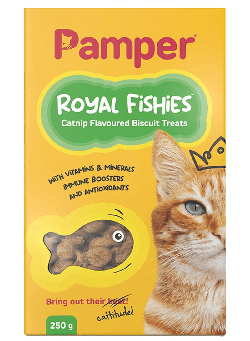 Pamper Royal Fishies Catnip Treats 250Gm