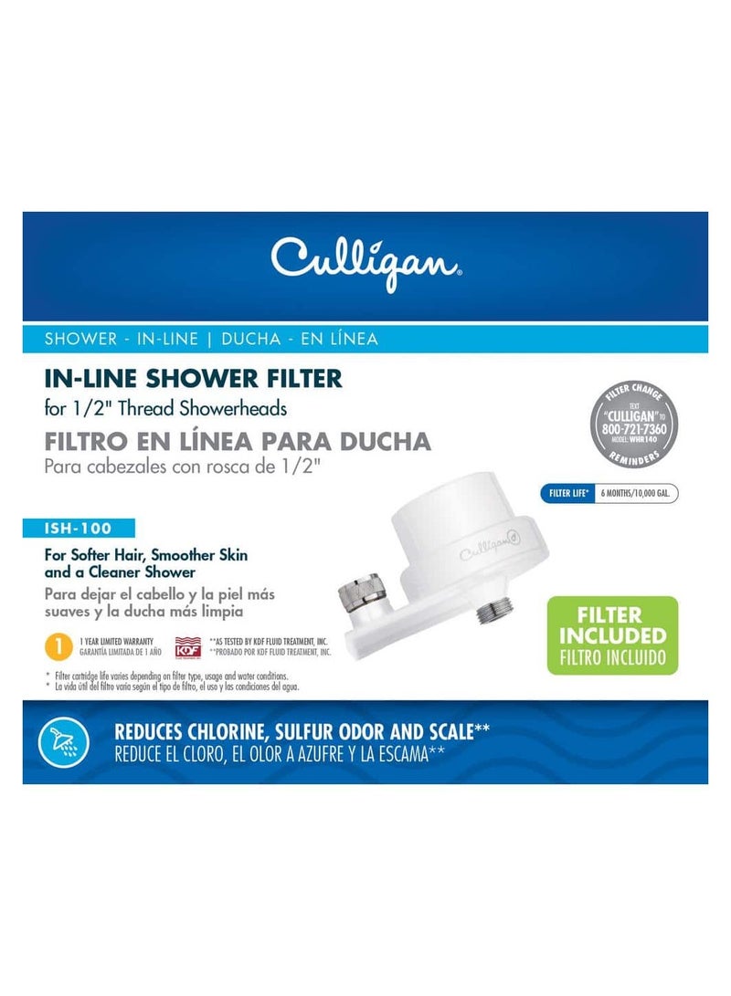 Culligan In-Line Shower Filter White