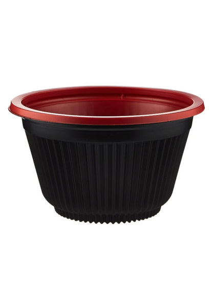 Hotpack Red & Black Soup Bowls with Lid - 5 Pieces