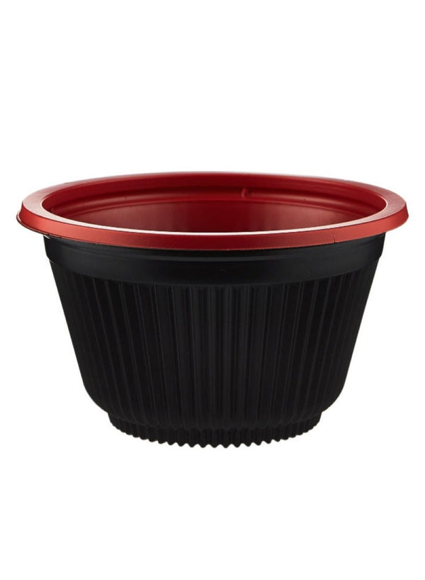 Hotpack Red & Black Soup Bowls with Lid - 5 Pieces