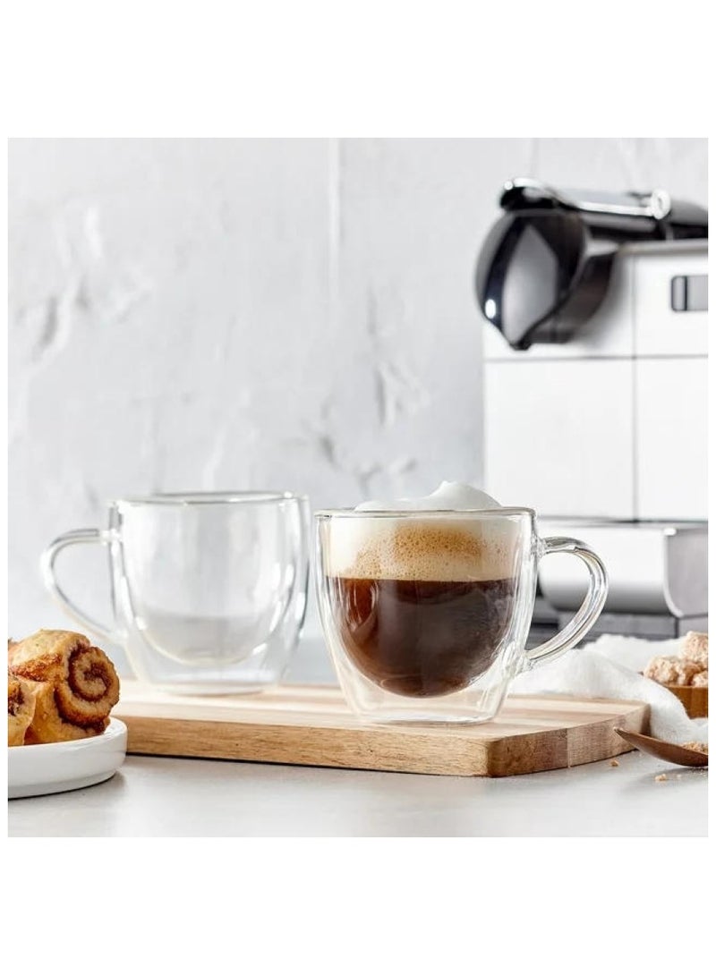Cuisine Art Double Wall Glass Cups and Saucers