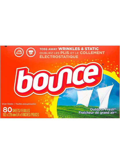 Bounce Fabric Softener Sheets 80 Count - Outdoor Fresh