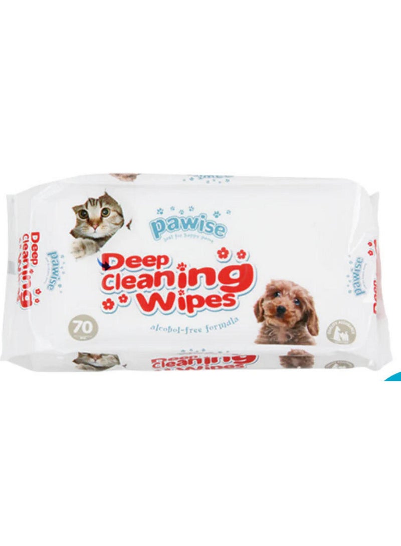 Pawise Deep Cleaning Wipes for Pets - 70 Pcs Pack