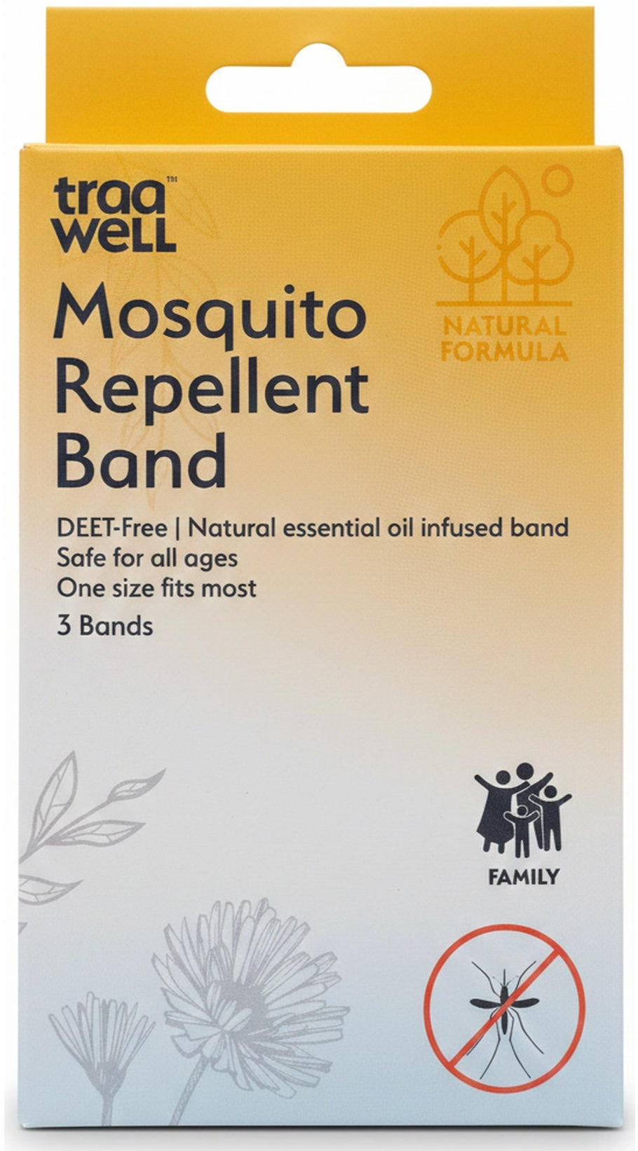 Mosquito Repellent Bands Deet Free Natural Essential Oil Infused Band 3 Bands