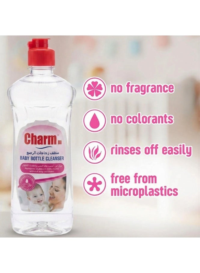 baby bottle, baby care, charmm, cleaner 500ml, dermatologically tested, every day, food oils, free skin, hypoallergenic, plant based, sensitive skin, toy cleaner, toy cleaner 500ml, type baby