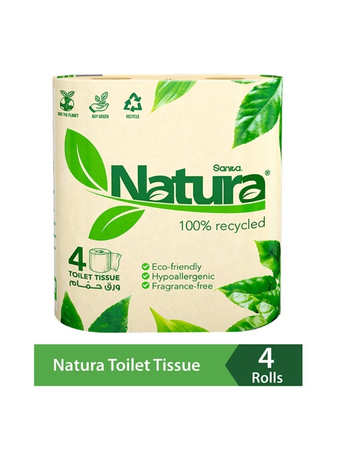 Sanita Natura 2 Ply Toilet Tissue Rolls - Pack of 4