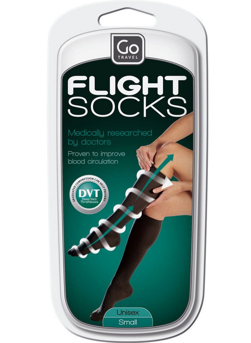 Go TRAVEL Flight Socks Black Small - Premium Comfort