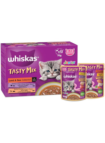 Whiskas Junior Tasty Mix Cat Food 12x70g