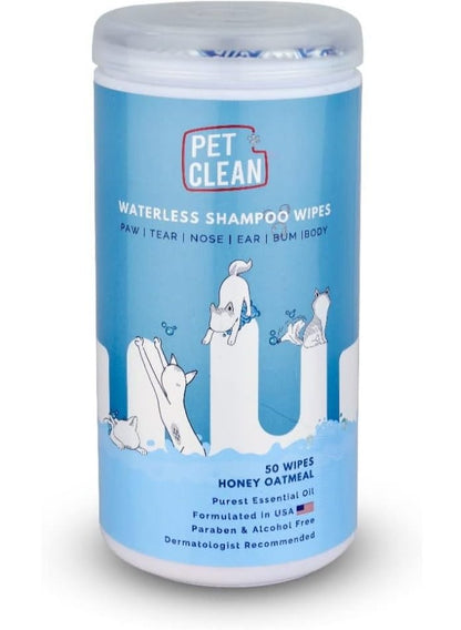 Pet Clean Waterless Shampoo Wipes for Dogs & Cats