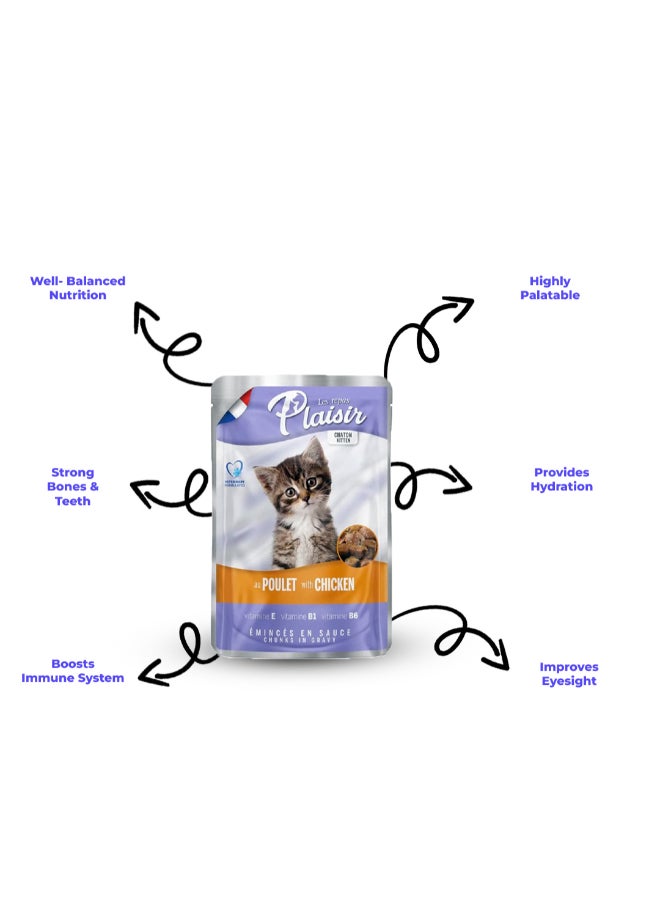 Plaisir Chicken With Gravy Pouch For Kittens