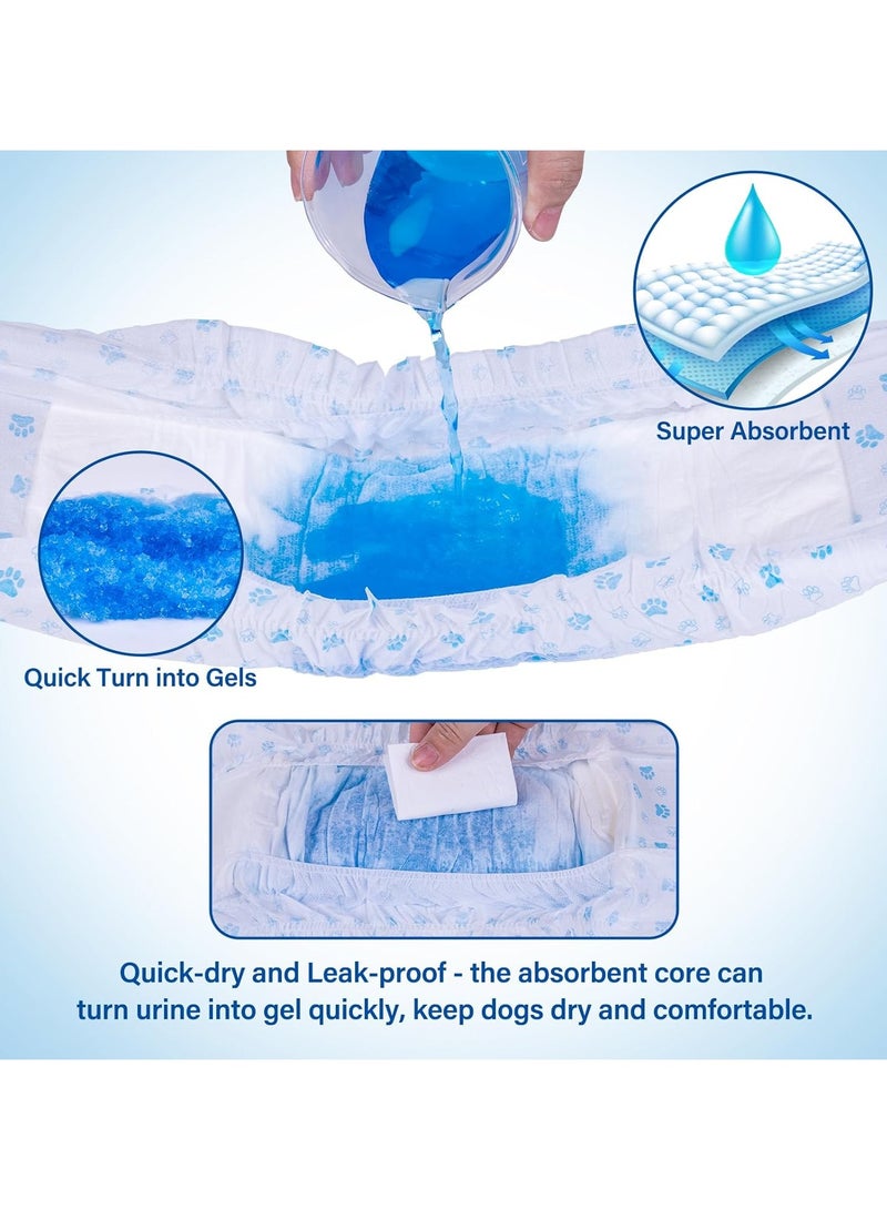 Pet Soft Disposable Male Dog Wraps - 12 Pieces