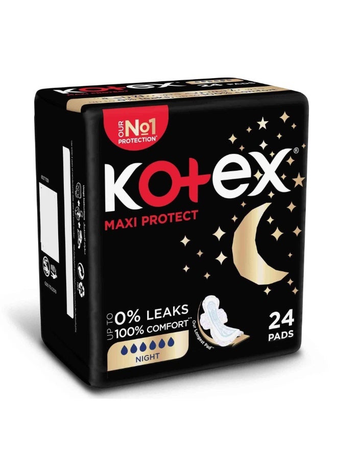 Kotex Maxi Protect Overnight Pads 24 Pcs