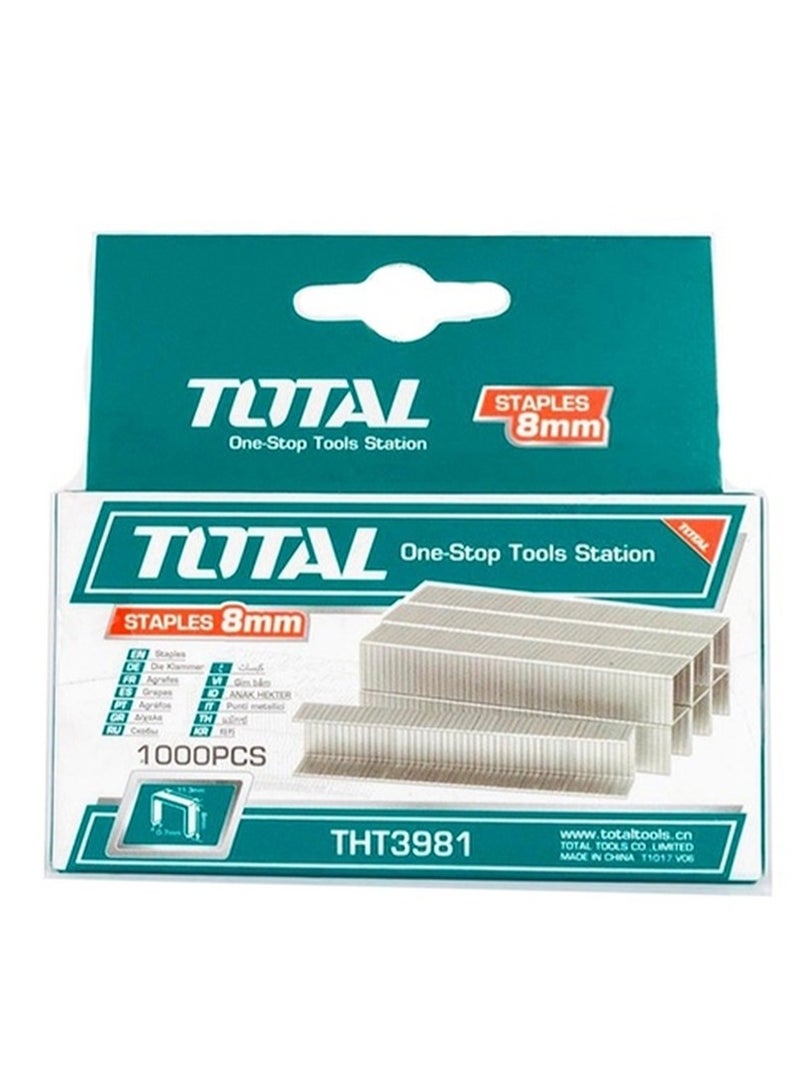 TOTAL Staples Pins 8 MM 1000 Pcs - Premium Office Supplies