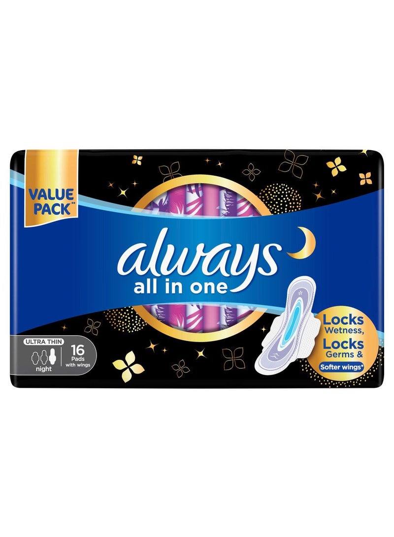Always All In 1 Ultra Thin Night Pads