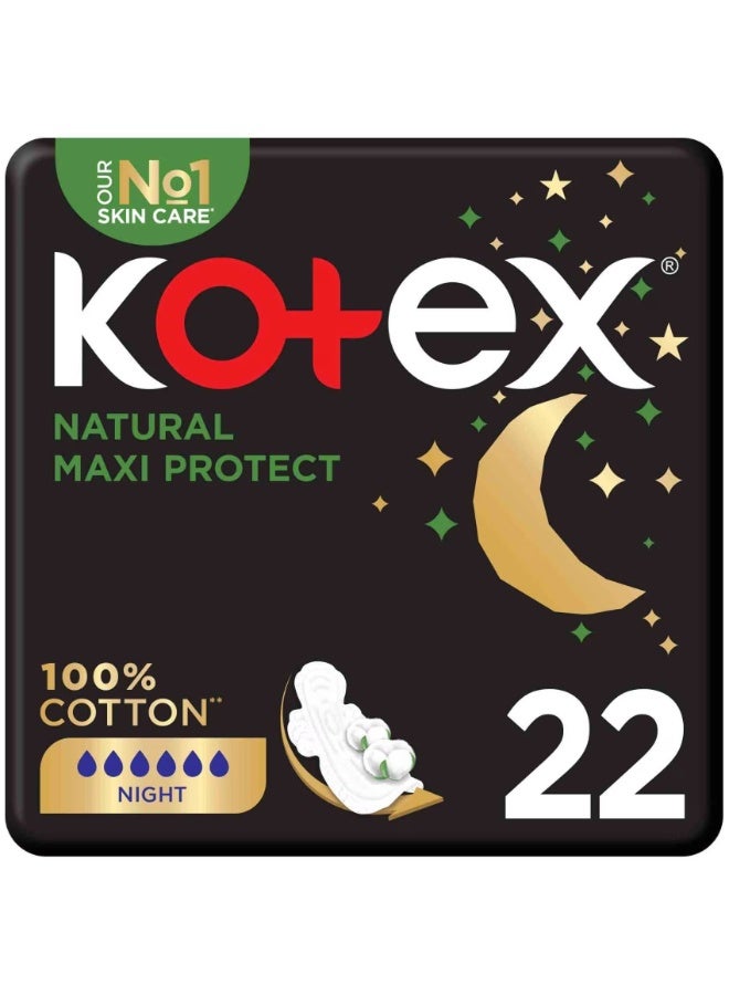 Kotex Natural Maxi Protect Pads - Overnight Comfort