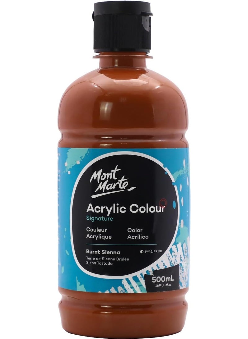 Mont Marte Burnt Sienna 500ML Acrylic Paint