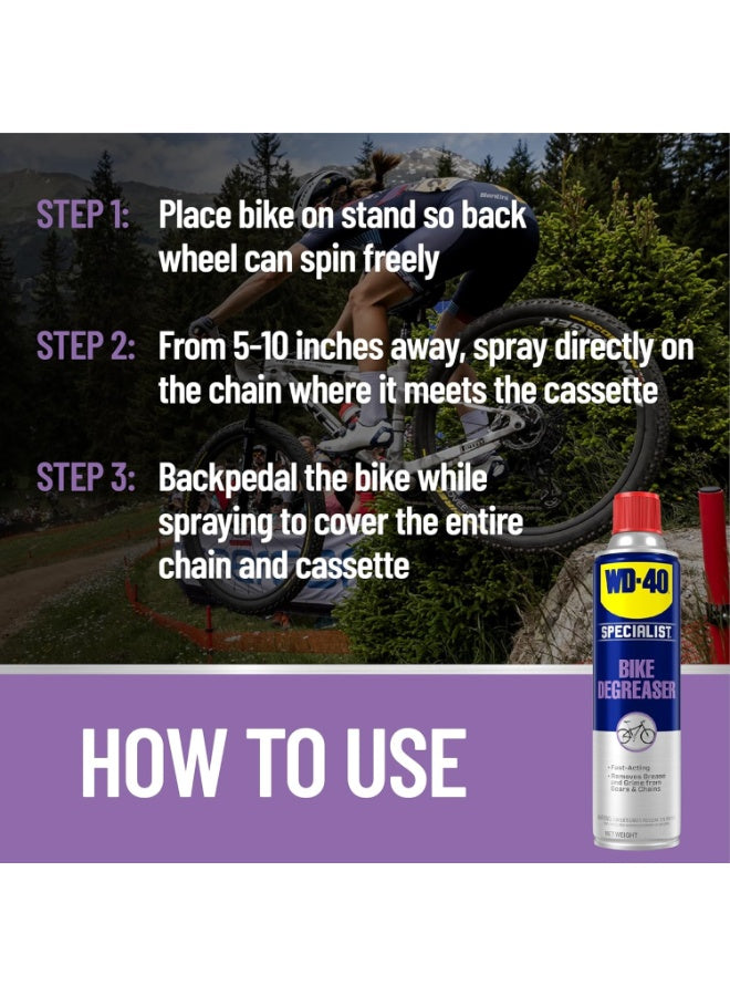 acting specialist, acting specialist bike, bike degreaser, cool dry, dry place, fast acting, fast acting specialist, keep away, name fast, oil dirt, oil grime, parts key, specialist bike, specialist bike degreaser, wd-40