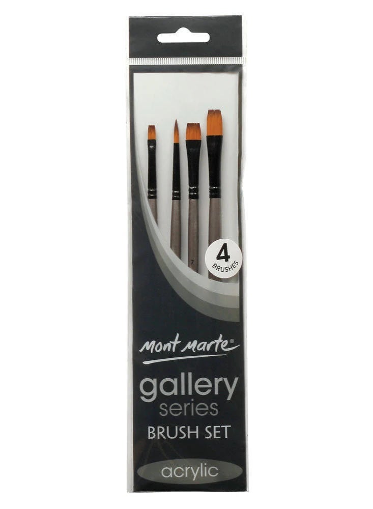 Mont Marte Brush Set Acrylic 4Pc