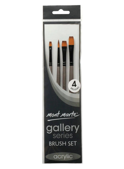 Mont Marte Brush Set Acrylic 4Pc