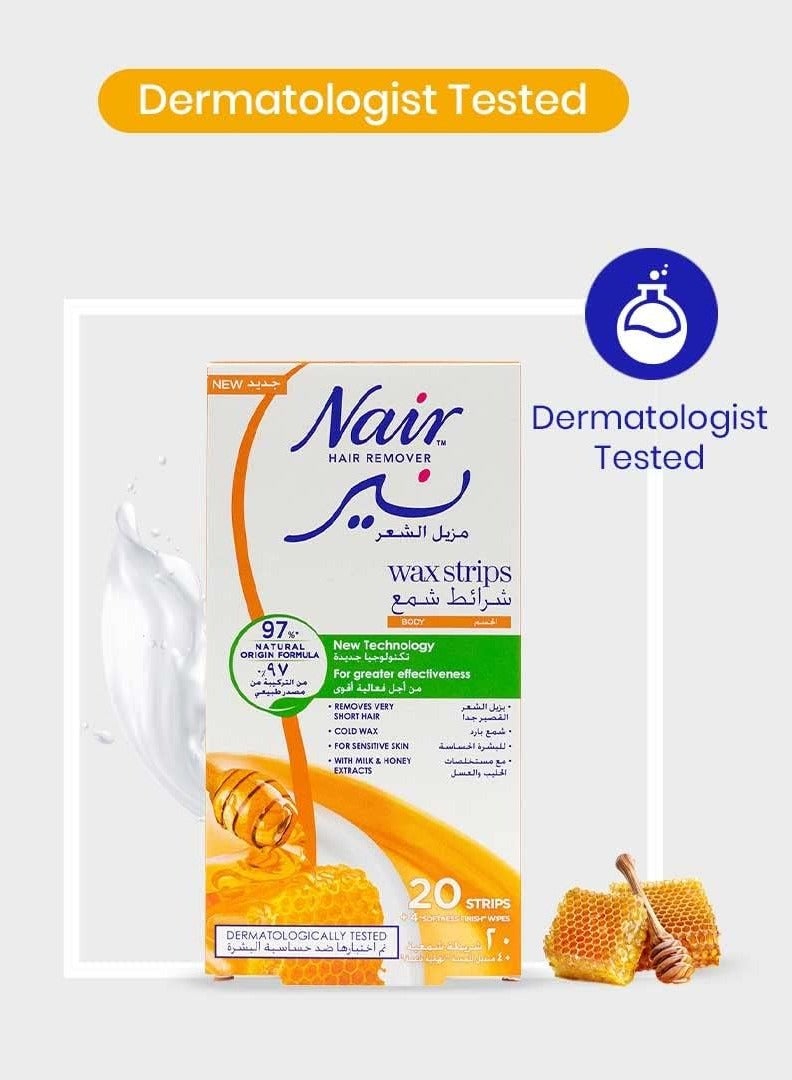 Nair Body Wax Strips with Milk and Honey Extracts