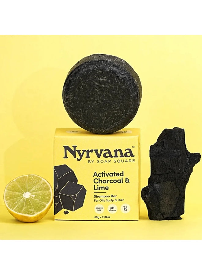 activated charcoal, activated charcoal lime, charcoal lime, charcoal lime shampoo, hair 80g, hair care, lime shampoo, lime shampoo bar, nyrvana, oily scalp, oily scalp hair, plant based, scalp hair, scalp hair 80g, shampoo bar