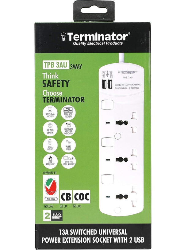 Terminator Universal Power Extension Socket 3M Cable