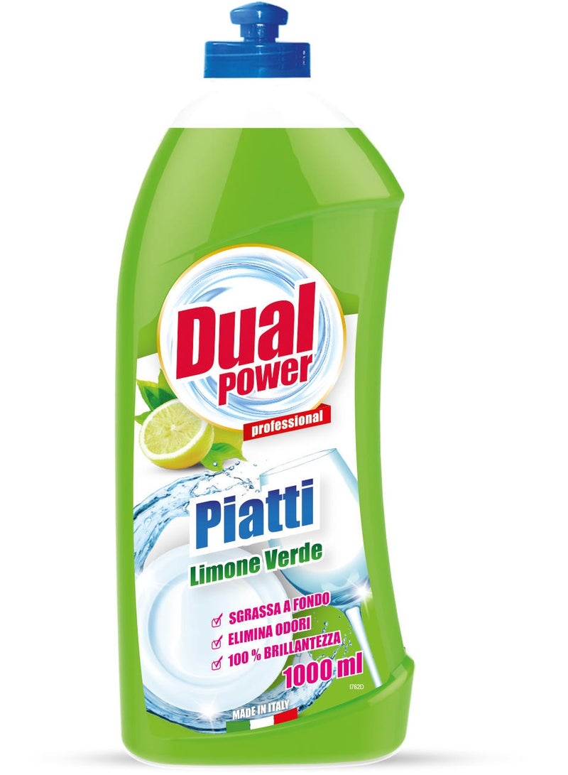 Dual Power Green Lemon Dishwashing Liquid 1000 ML