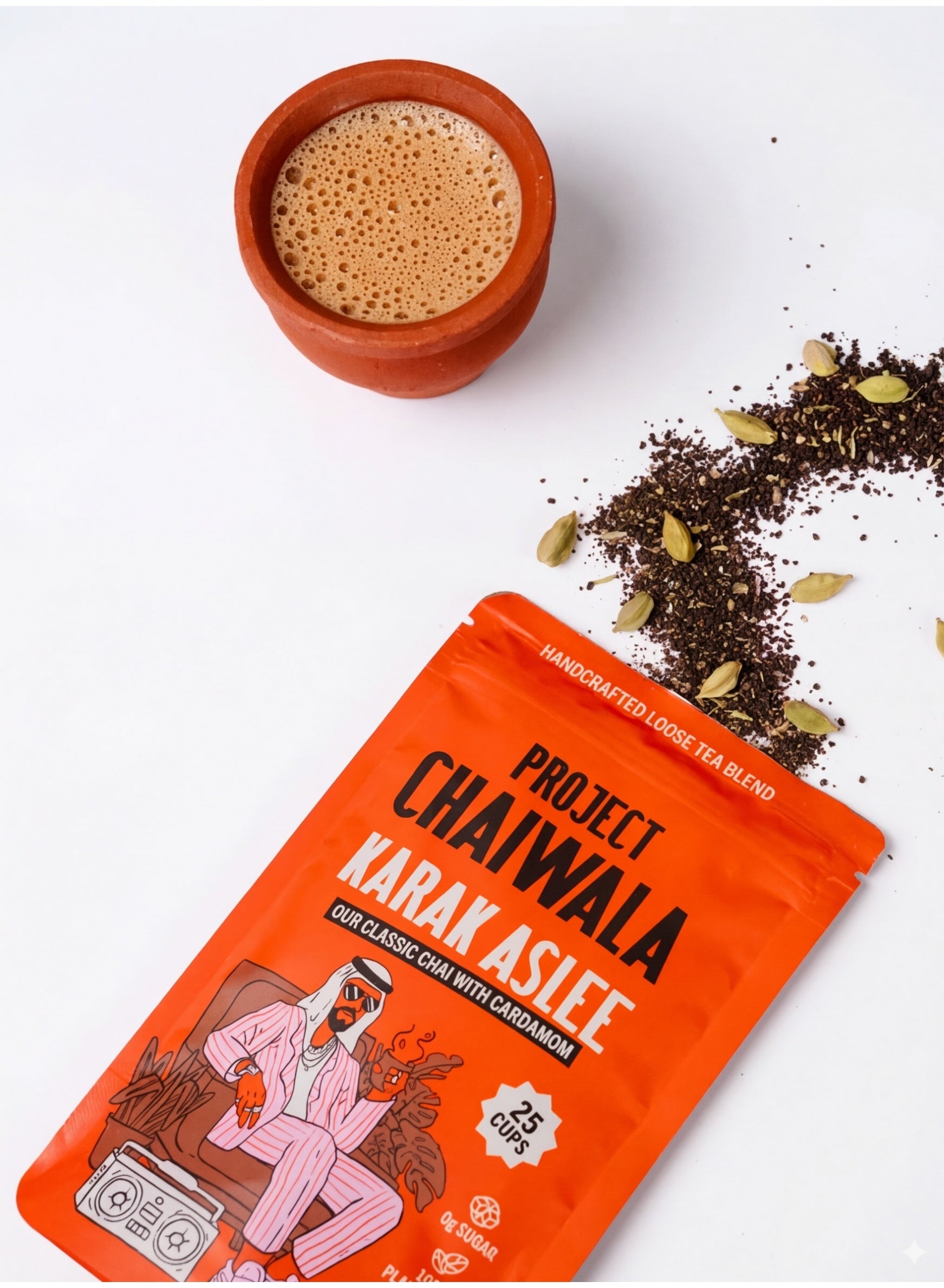 aslee pouch, aslee pouch loose, black tea, cool dry, cups 100g, karak aslee, karak aslee pouch, loose tea, loose tea blend, plant based, pouch loose, pouch loose tea, project chaiwala, tea blend, tea real