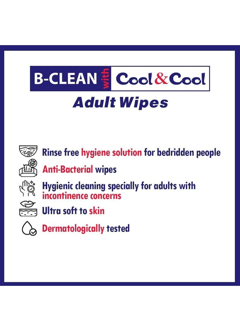 Cool & Cool Anti Bacterial Adult Wipes 40 Wipes