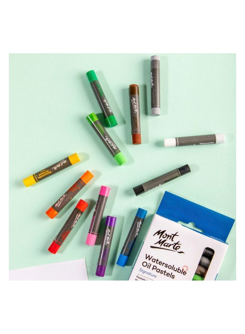 Premium Mont Marte Watersoluble Oil Pastels 12Pc