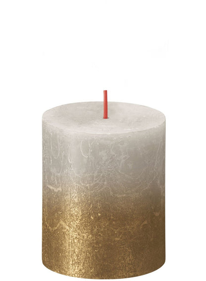 BOLSIUS Sunset Pillar Candle Gold and White