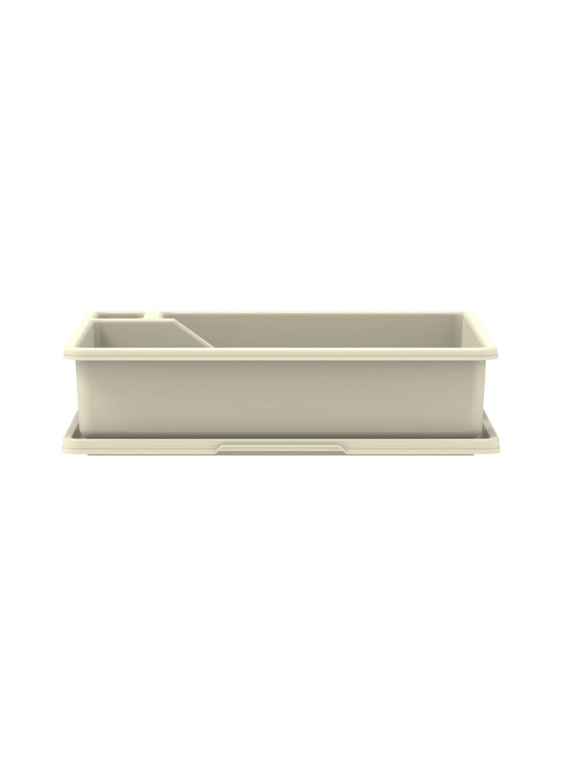Cosmoplast Deluxe Dish Rack With Drainer Off White
