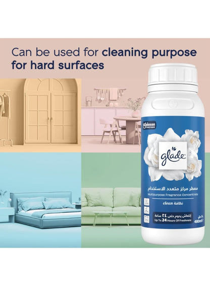aroma adds, cap support, clean fresh, clean linen, clean linen scent, day clean, fragrance concentrate, fresh aroma, glade, linen scent, multipurpose fragrance, multipurpose fragrance concentrate, needs key, secure cap, skin keep