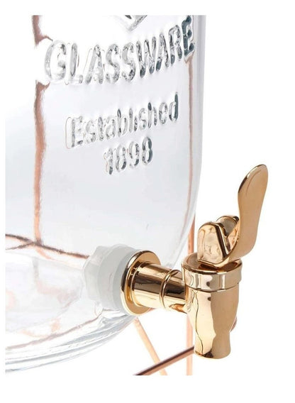 Home Kraft Glass Dispenser with Rose Gold Stand