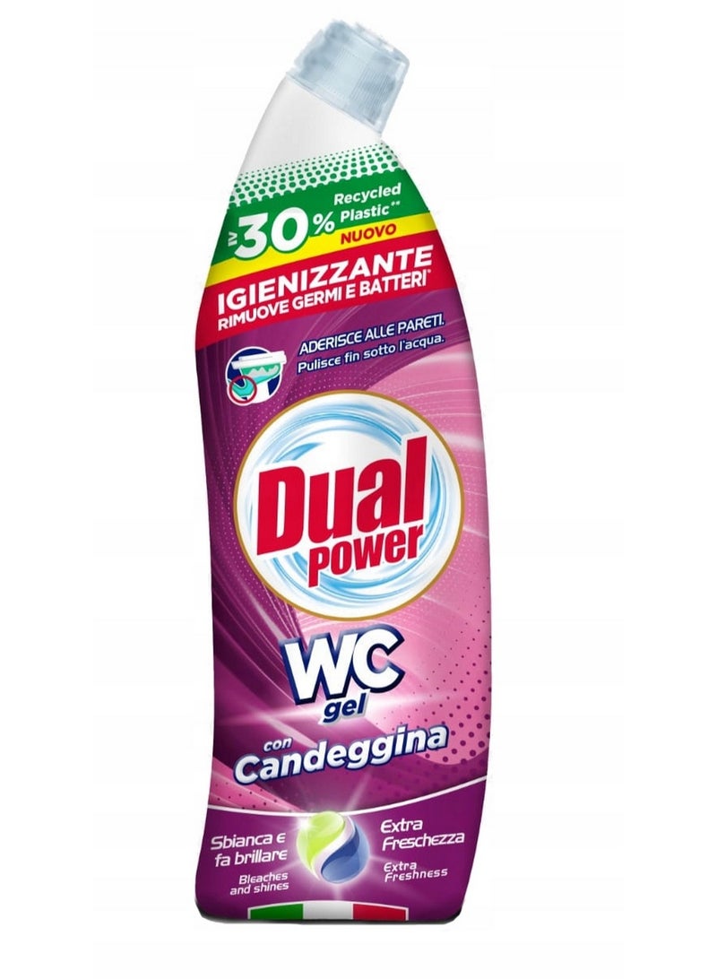 Dual Power Toilet Cleaning Gel with Bleach 700 ML