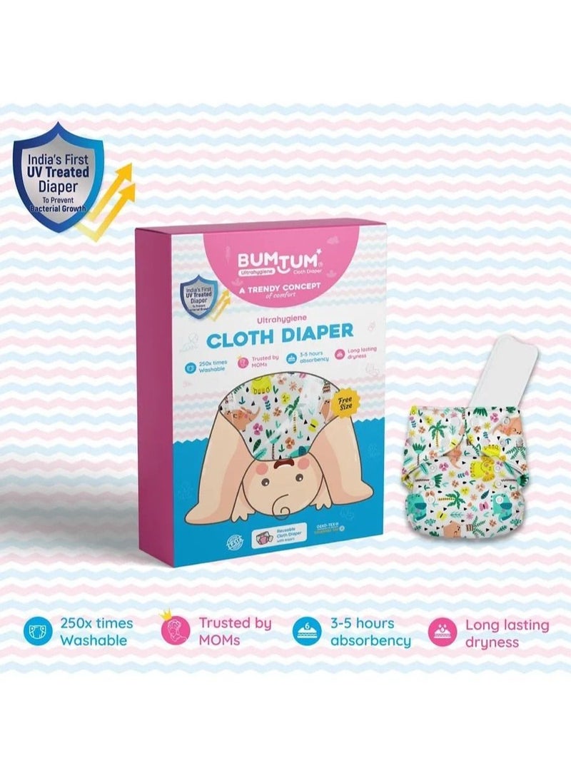 Bumtum Baby Printed Cloth Diaper Free Size